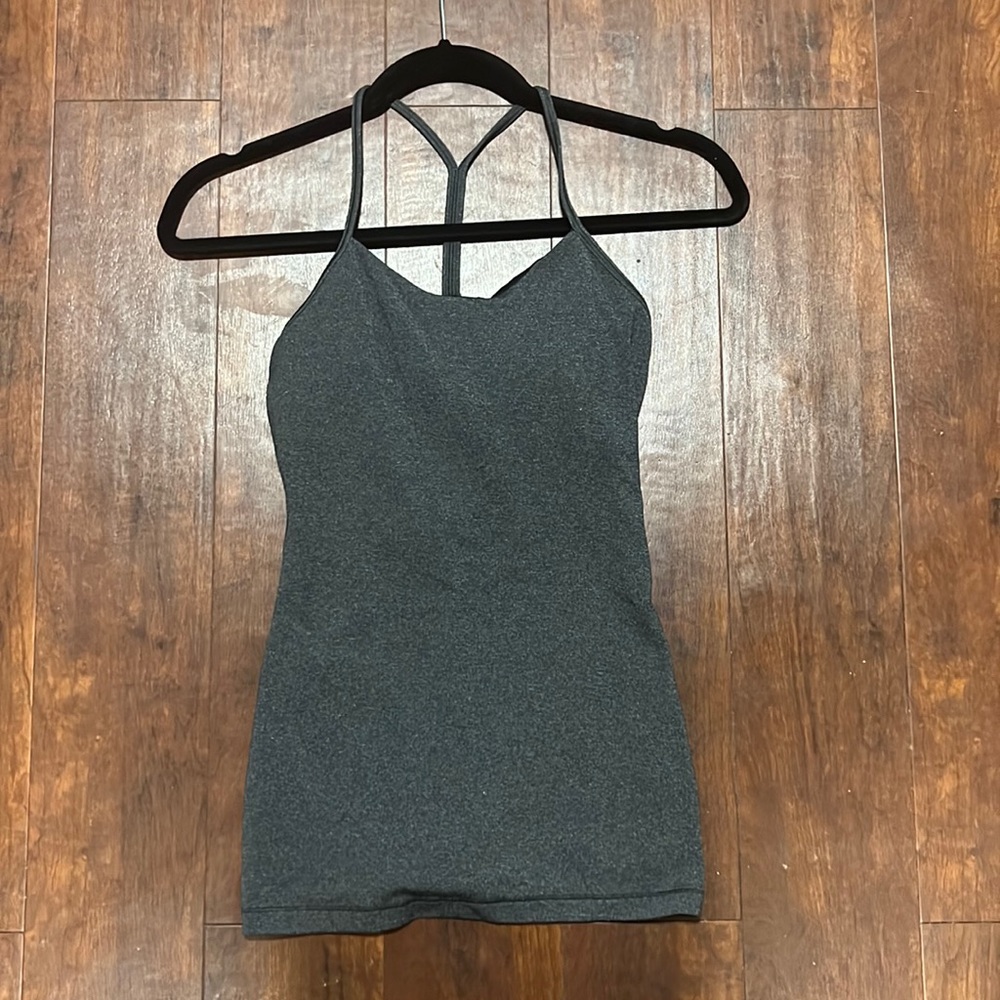 Lululemon Charcoal grey tank top with built in sports bra!